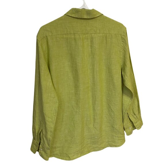 TOMMY BAHAMA LINEN BRIGHT GREEN RESORTWEAR VACATION ESSENTIAL TOP - Large - Picture 5 of 5